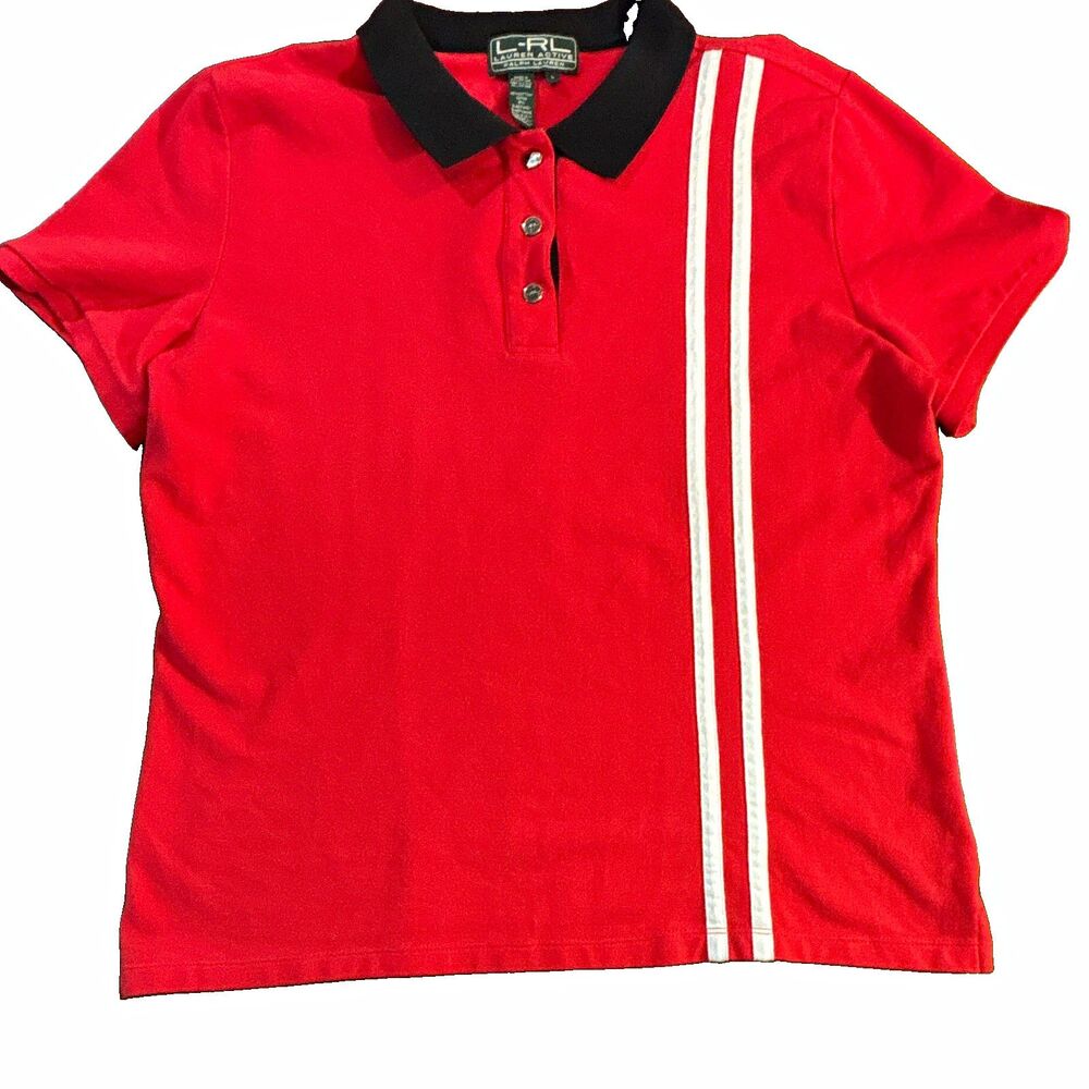 L-RL Lauren Active by Ralph Lauren Women’s Polo Shirt Size L